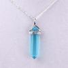 Bohemian Style Agate Crystal Quartz Hexagonal Bullet Pendant Necklace
