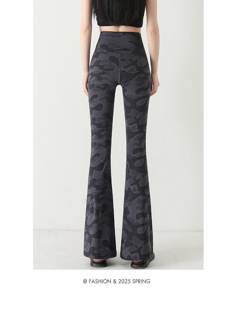 2025 New Women's Plus Size High-Waist Camouflage Yoga Pants - Abdomen Control & Hip Lift