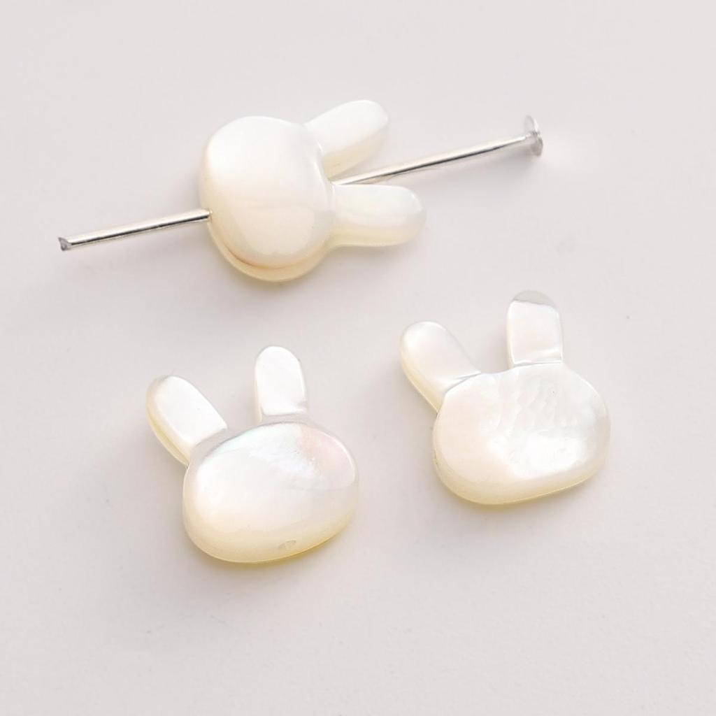 Natural Shell Rabbit Cat Head Beads For DIY Necklace Bracelet Earrings Jewelry Making