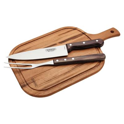Tramontina Polywood Barbecue Tools with Cutting 3 Piece Dishwasher 3 Degree Heat Treated Dishwasher Natural Respect for the Aged Housewarming Made In