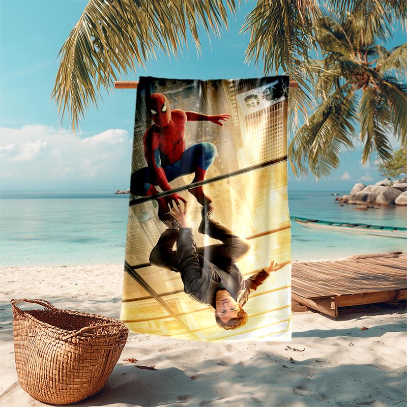 Spider-Man beach towel Outdoor camping Beach towel for vacation swim Outdoor pool Absorbent bath towel