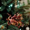 Christmas Octopus Ornament Coastal Holiday Hanging Decoration 2D Acrylic Deep Sea Xmas Tree Ornament Nautical Gift for Ocean Lovers