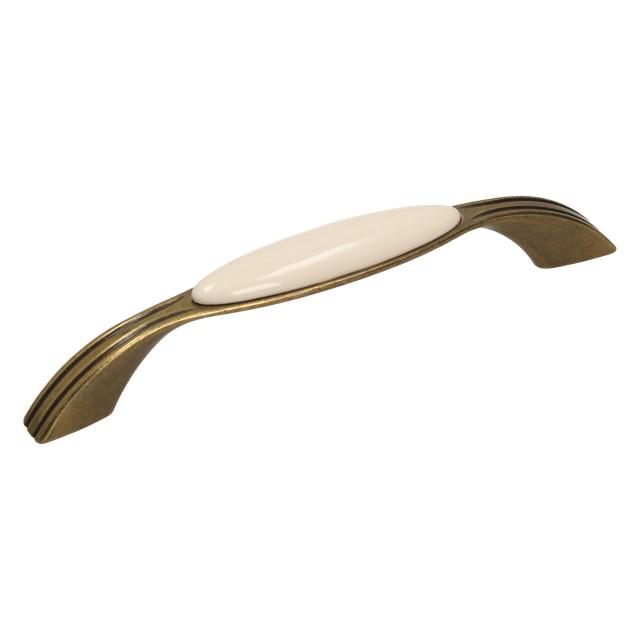 UP17 handle, antique gold, MLK-0 porcelain, 128mm