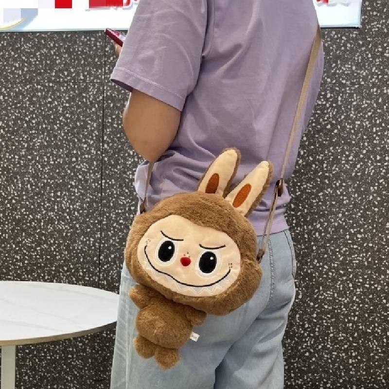 Adorable Plush Cartoon Crossbody Bag For Girls Soft And Stylish Labbubu Storage Pouch