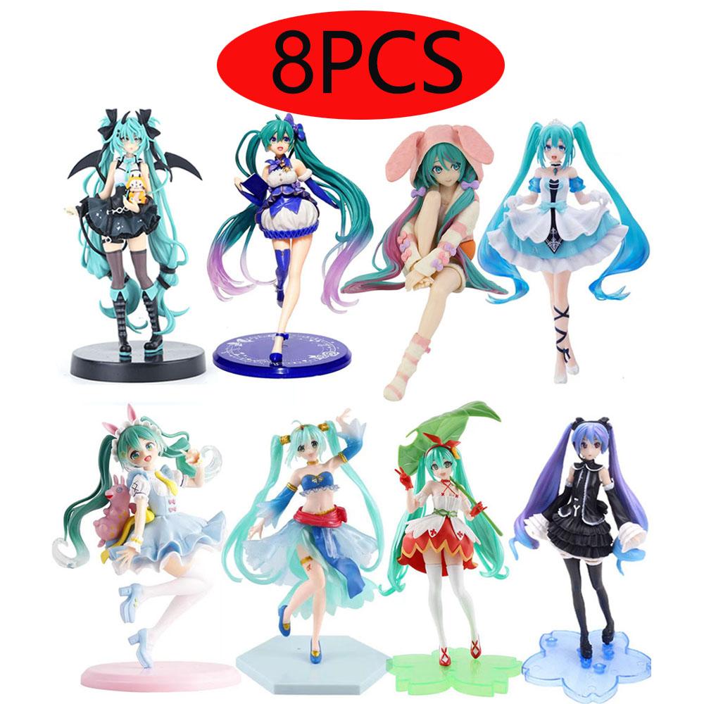 Hatsune Miki Anime Character Kawaii Pvc Model Standing and Sitting Doll Action Doll Collection Decorations Christmas Toys Gifts