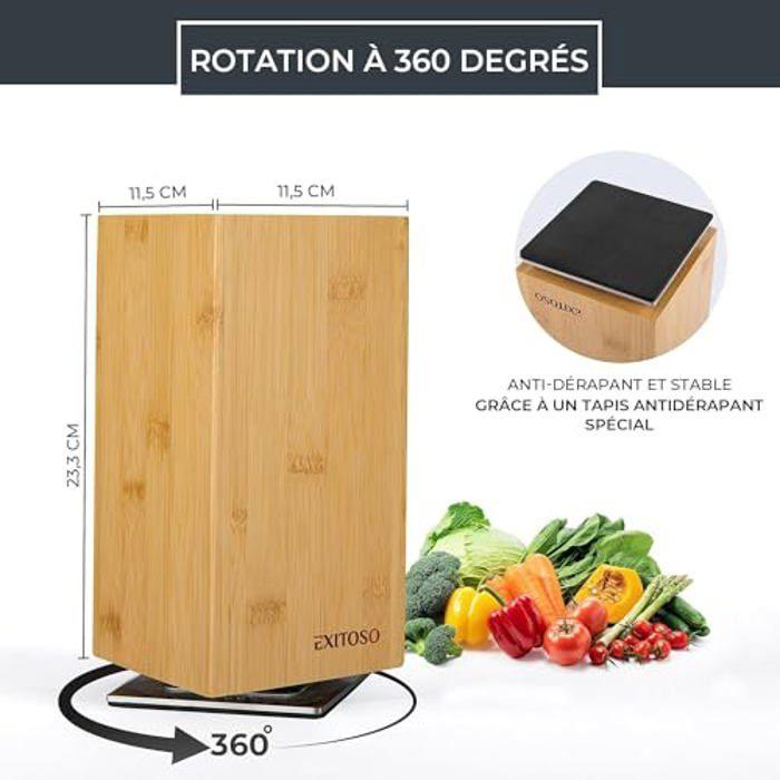 Bloc à couteaux - exitoso - rotatif 360° - 20 couteaux - aimants externes - beige