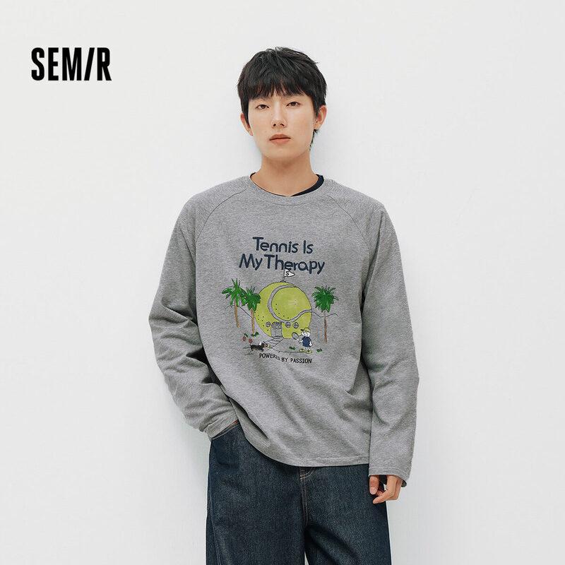 Semir Men's Cartoon Print Long-Sleeve T-Shirt