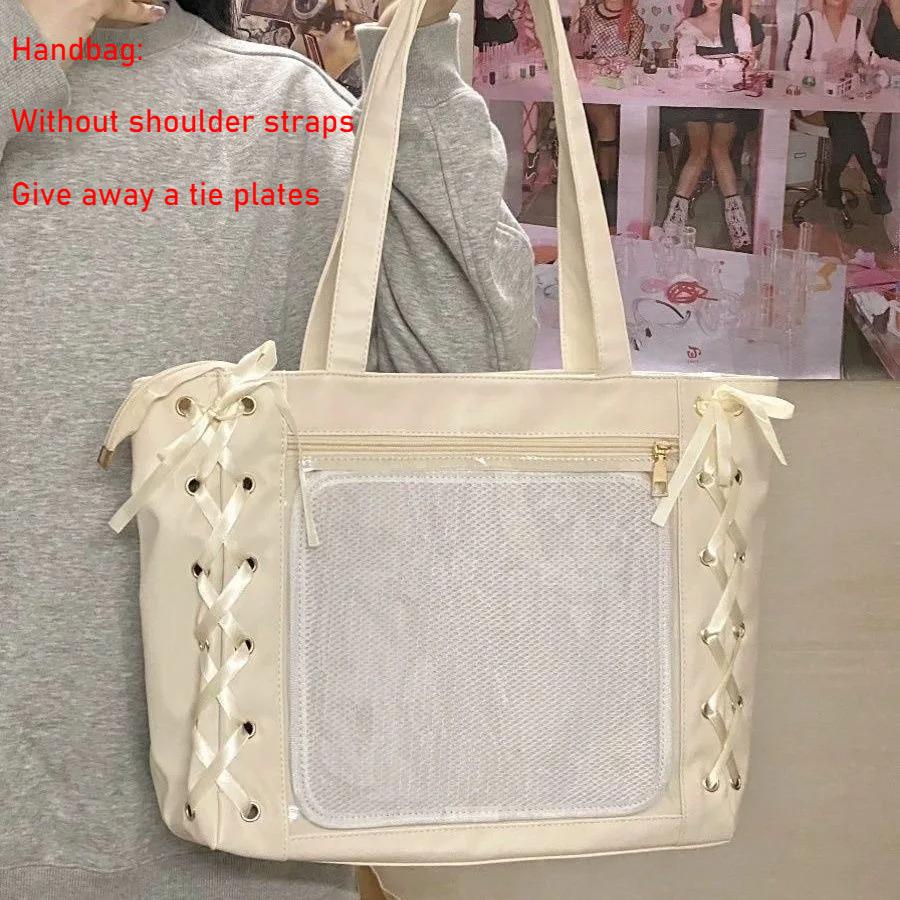 

Original Spicy Girl Cool Ita Bag Large Capacity Transparent Pain Layer Crossbody Bag Love Chain Ulzzang Shoulder Bag Handbag
