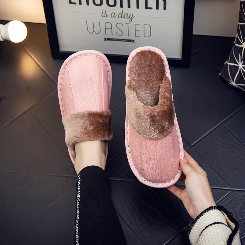 

Зимние кожаные тапочки: Теплый, водонепроницаемый подарочный набор для пар - для использования в помещении/на улице 26 (Fits 37-38) розовый