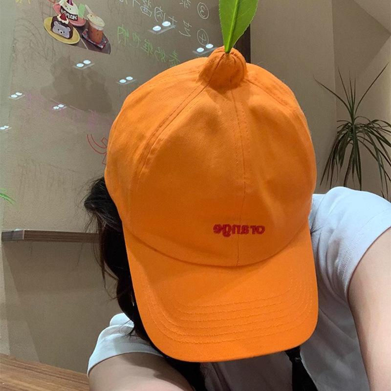 Cute Funny Ugly Orange Baseball Hat Letters Fashionable Soft Top Sun Hat Summer Small Orange Duckball Hat Men's Trendy