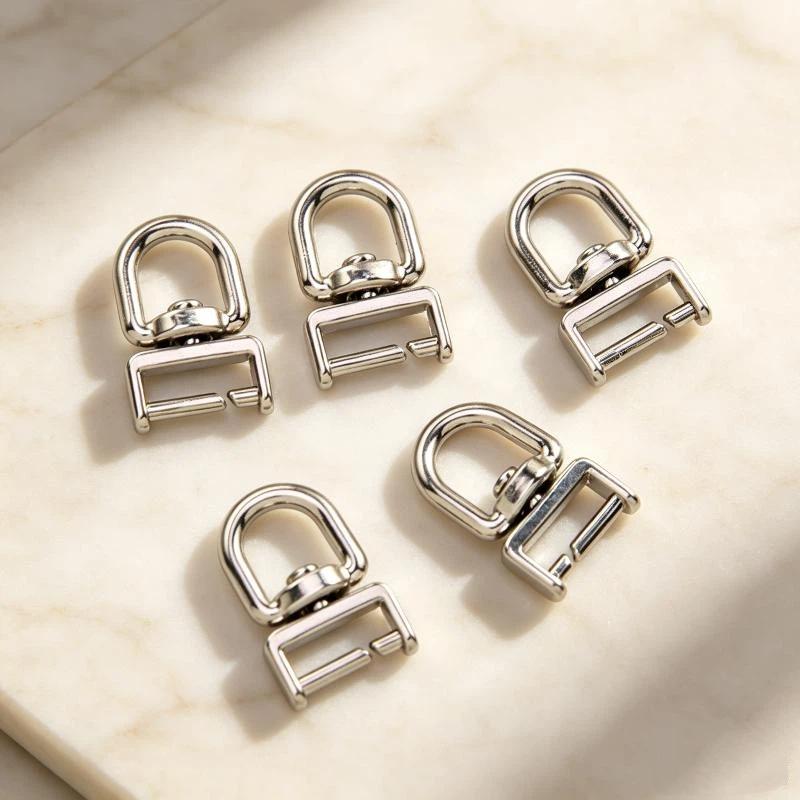 Zinc Alloy Swivel D Ring Clasps 360 Degree Rotation Rust Resistant For Diy Bag Pet Collar Sewing Projects