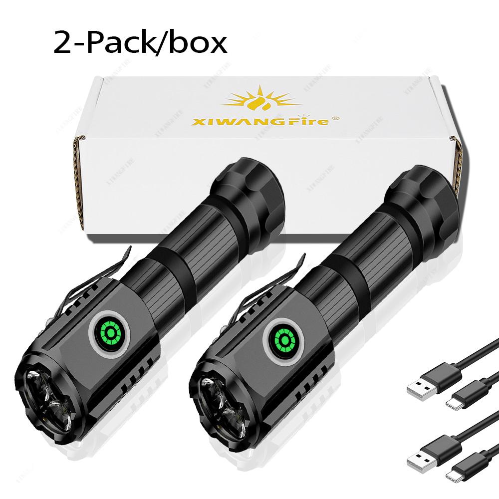 3*F350 LED Mini  Flashlight Powerful Aluminum Alloy EDC Rechargeable Torch SST20 2000LM Lamp with Tail Magnet Tactical Lantern