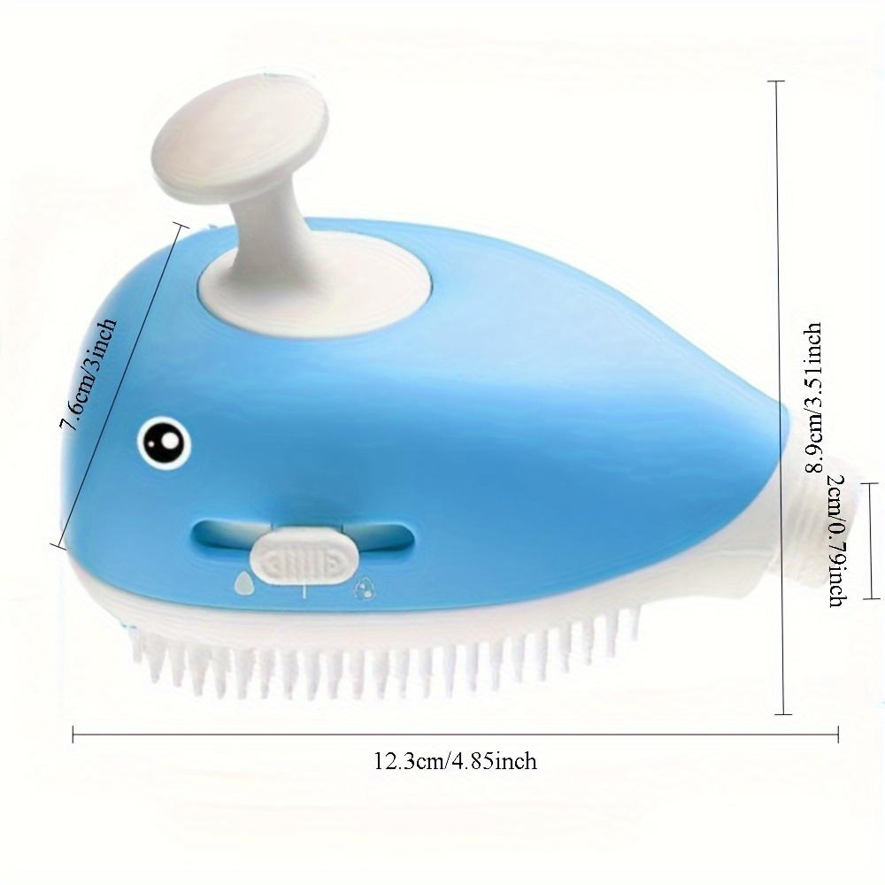 1 Set Cute Whale Shaped Showerhead with Soap Dispensing Silicone Brush Ideal for Bathing and Washing Hair, Round Plastic Design with Three Modes,