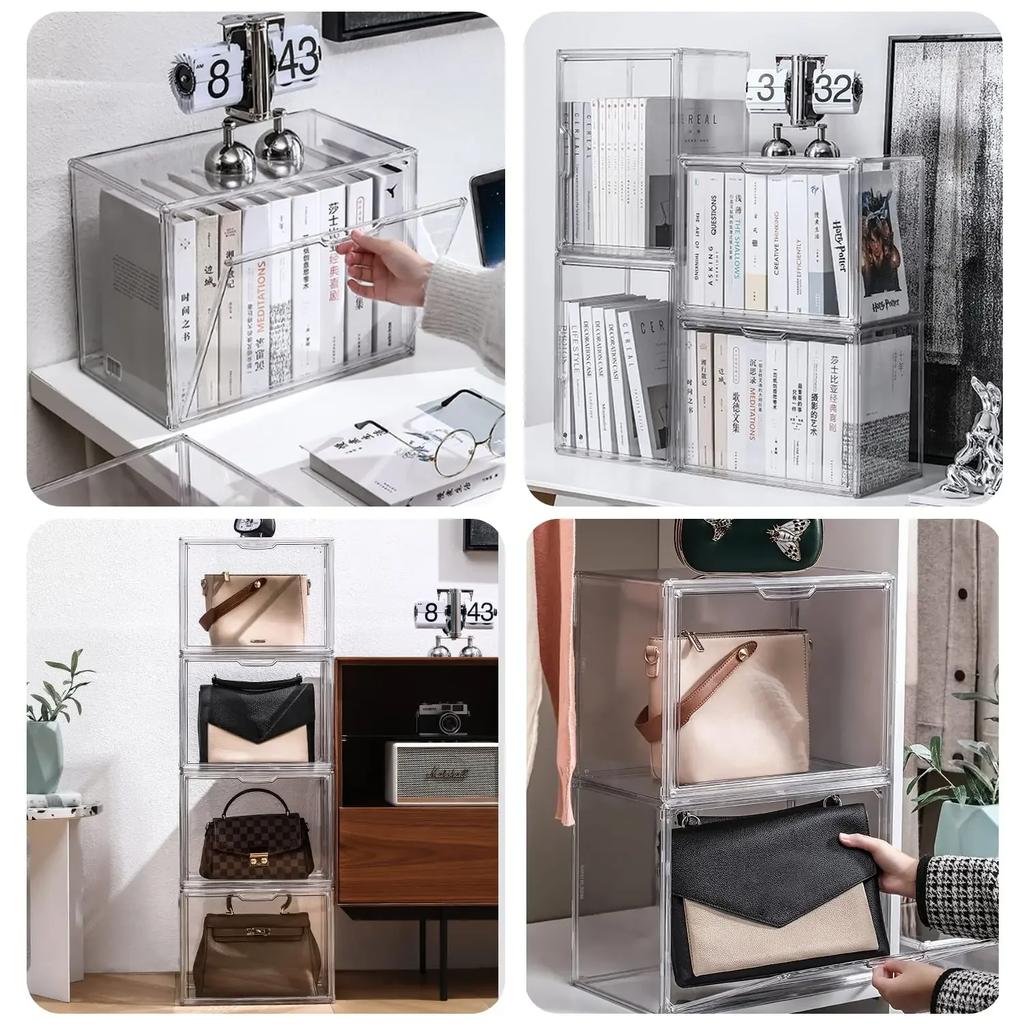 New Large Capacity Storage Box Organizer for Figures Acrylic Box Clear Blind Box Showcase for Bag Display Dustproof