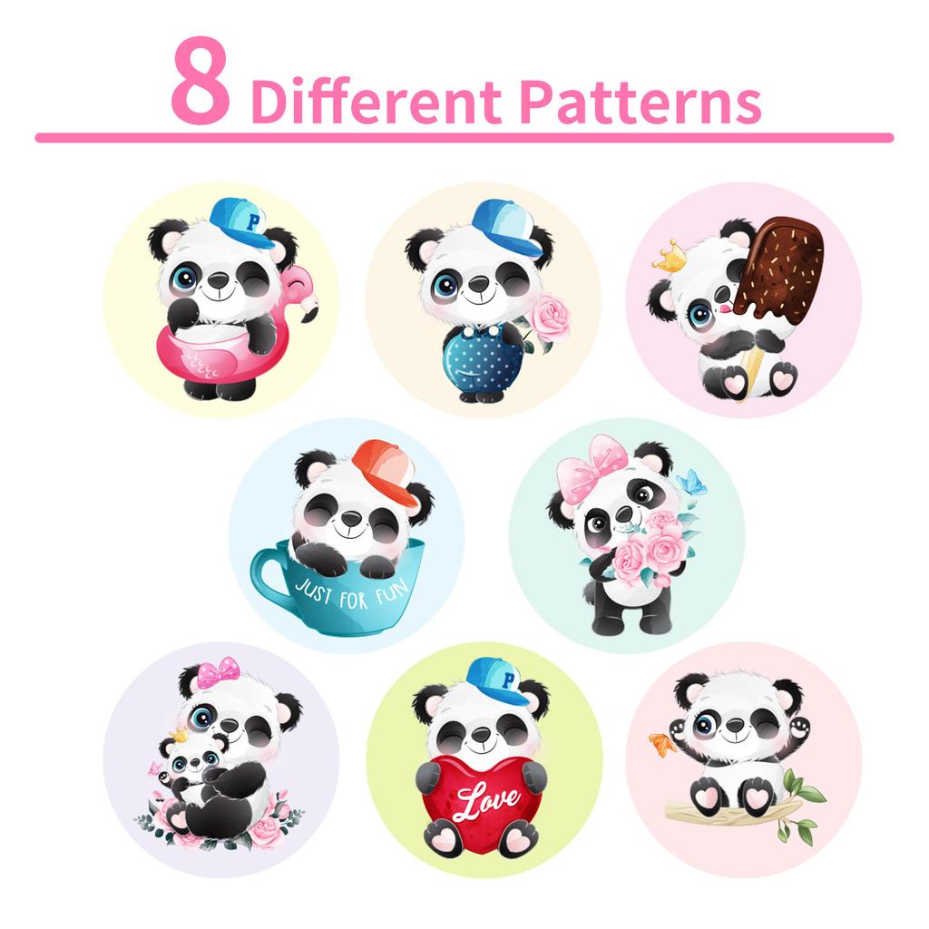 500 Listů/Role Panda Roll Role Nálepka Dekorativní Ruční Účet Kreslená Roztomilá Nálepka Pečetní Nálepka