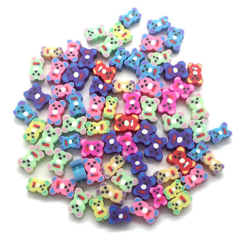 Soft Pottery Pieces Beaded Diy Mobile Phone Chain Accessories Loose Beads Smiley Face Letters Animal Fruit Mixed Soft Pottery