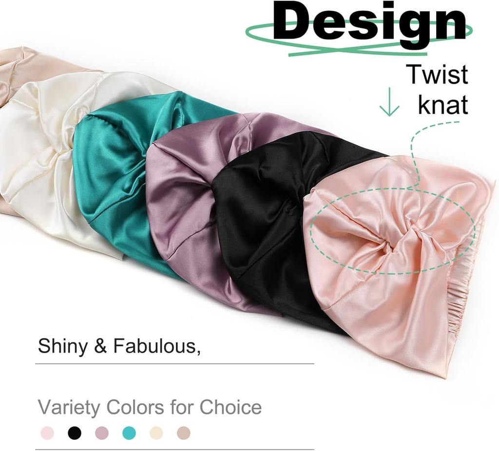 Satin Hat Nightcap Large Adjustable Satin Hat Curly Hair Accessories for Women