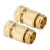 2PCS Brass Water Hose Quick Connector, 3/4 Inch Male and Female Garden Hose Fitting Adapter for Repair, Sy Connection