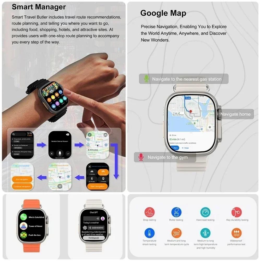 2025New DT Ultra 3 Pro Google Map NFC SmartWatch 32G Memory Music Video NFC Bluetooth Call Waterproof SmartWatch