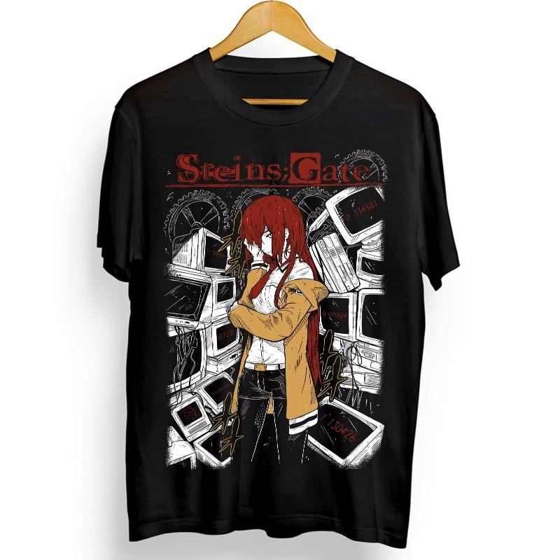 

Trend Summer 2025 Cosplay Unisex Steins Gate T-Shirt Kurisu Makise Girl Kawaii Waifu Anime Shirt Soft Tee Oversized T Shirt S