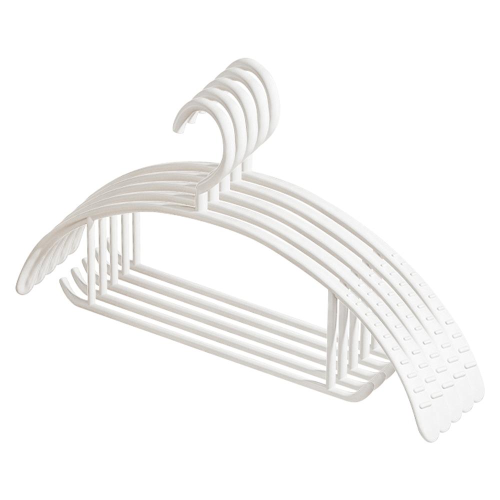 5 Pcs/Set Plastic Non-slip Clothes Hanger Wide Shoulder Adult Size Plastic Clothes Hanger Thickened Clothes Drying Rack