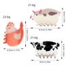 1pc New Acetic Acid Cow Gripper Animal Hair Clip Animal Hair Accessories Ins Chick Hair Clip Dopamine Pig Farm Hair Clip
