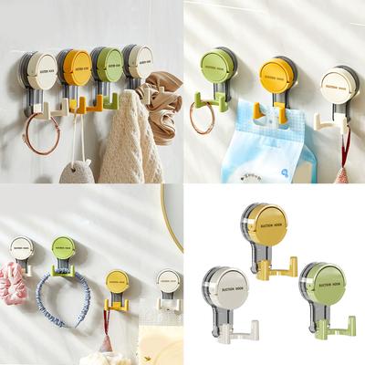 Doppelkopf-Saughaken ohne Bohren Wandmontage für Badezimmer Küche Handtücher Schlüssel Robuste ABS Wasserdichte Designs