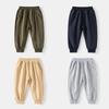 2025 Autumn Boys' Korean Style Solid Color Sports Pants - Casual Children's Long Pants
