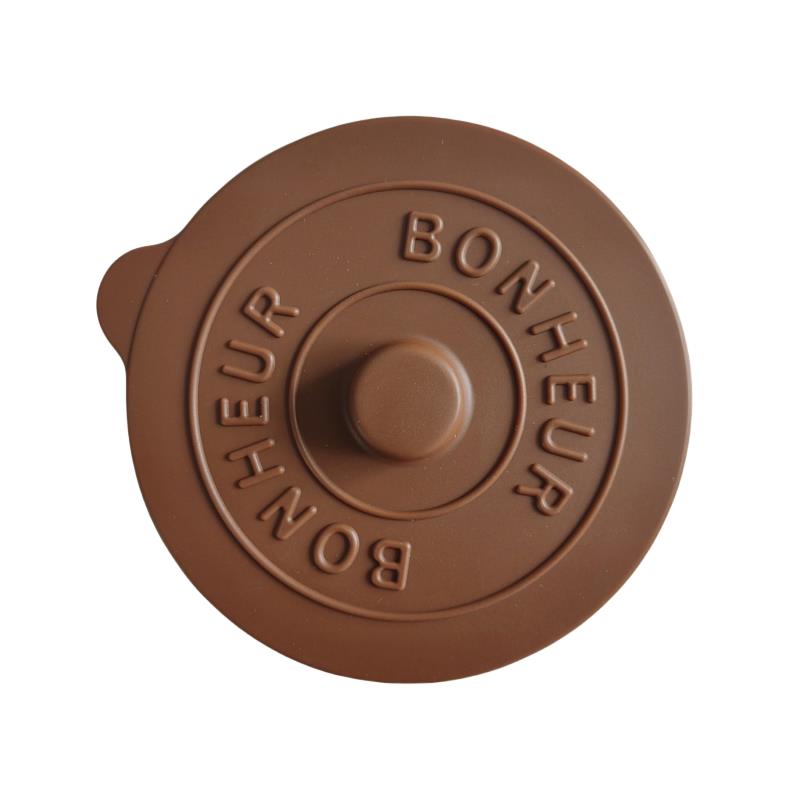 

Simple Solid Color Concave Embossed Letter Silicone Rubber Integrated Cover Creative Water Cup Dust Cup Lid Round Cold Mug Lid