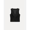 Za2024 Autumn New Women's Clothing Minimalist Ring-Shaped Stitching V Neck Sleeveless Vest Vest 1608329