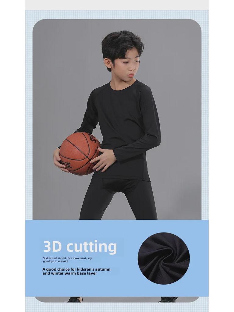 Kids & Adults Quick-Dry Sports Suit: Long Sleeve Tights for Football, Basketball, Fitness