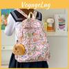 Capybara Girl Backpack With Arch Shaped Straps And Material For Education And Outings