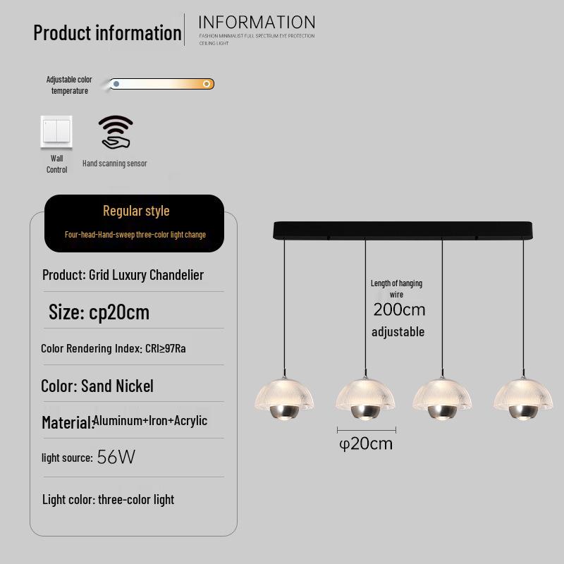 Minimalist Italian Three-Head Chandelier - Luxury Flower Bud Dining Table Light