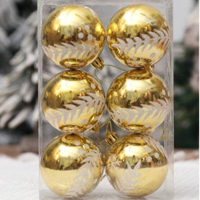 6Pcs/Box Electroplated Plastic Ball Christmas Tree Ornament Plastic DIY Crafts Painted Christmas Gifts Boxes Pendant