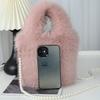 Pearl wool bag versatile messenger bag premium texture shoulder bag large capacity fox plush hand bag bucket bag