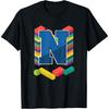 Buchstabe N Baumeister Alphabet Nachname Bausteine T-Shirt
