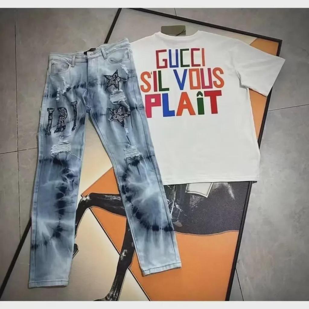 Men's Korean Style Ripped Jeans - Trendy, Handsome, High-Street Fashion for Summer 2023 (Style Code: RK391-P43)