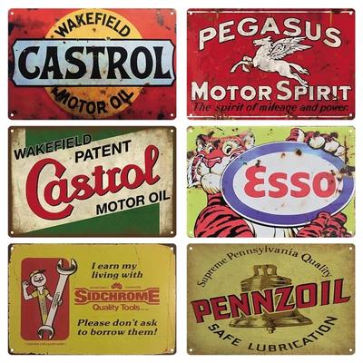 Metallblechschild Tankstelle Öl Garage Vintage Metallplatte Pennzoil Öl Retro Dekoration Man Cave Club Garage Heim Wanddekoration