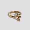 Hustad 239 Gold Folwer Ring _ 925 Silver / 14k Gold Flower Ring