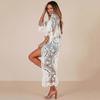 Women's Swimsuit Cover Up Kimono Dress Floral Lace Bikini Swimwear - PR