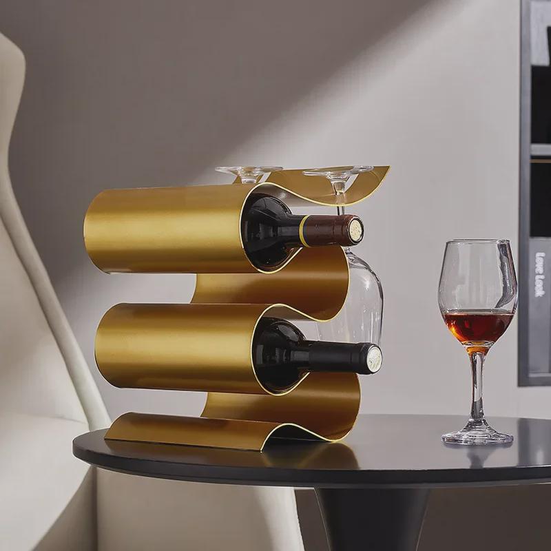 Luxe Modern Rode Wijnrek - High-End Eenvoudig Ontwerp met Eetkamer Sideboard en Flesopslag - Gratis Verzending