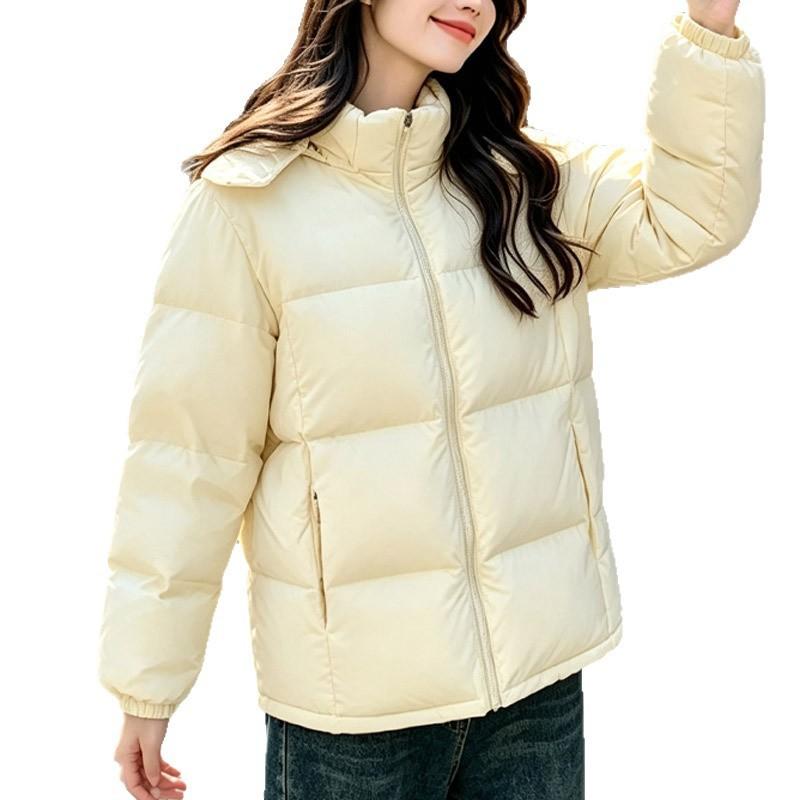 Womens Short Puffer Jacket 2026 Winter Duck Down Hooded Coat Lightweight Warm Casual Outerwear