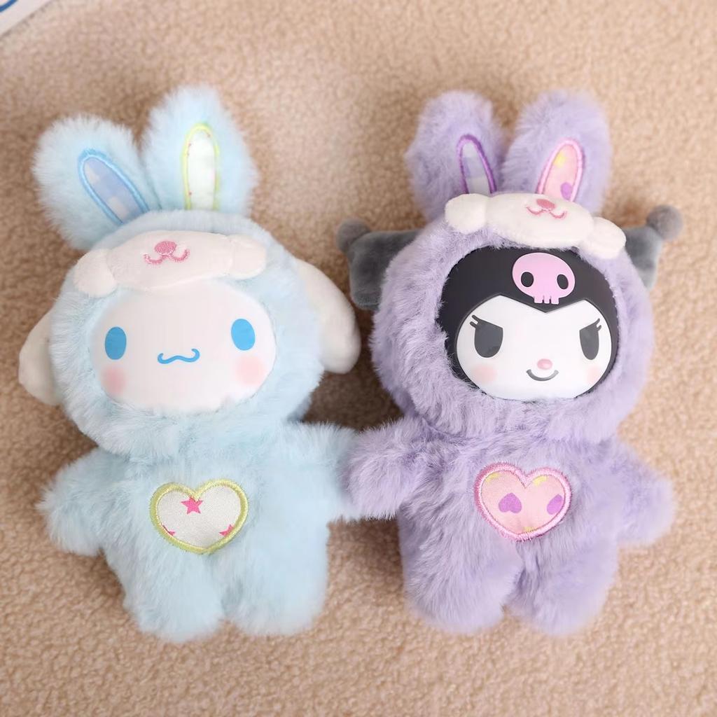 Cartoon Hello Kitty Bunny Cosplay Keychain Cute PVC Doll Doll Soft Fluffy Bag Pendant Ornament for Backpack Keyring Woman Gifts
