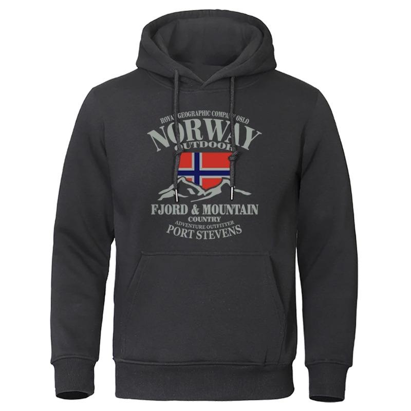 Sweats à capuche Montagne Fjord Norvège pour Homme Automne Street Hoodie Ample Mode de Haute Qualité Sweat à Capuche Surdimensionné Vêtements Décontractés Sweats à Capuche & Sweat-shirts Homme