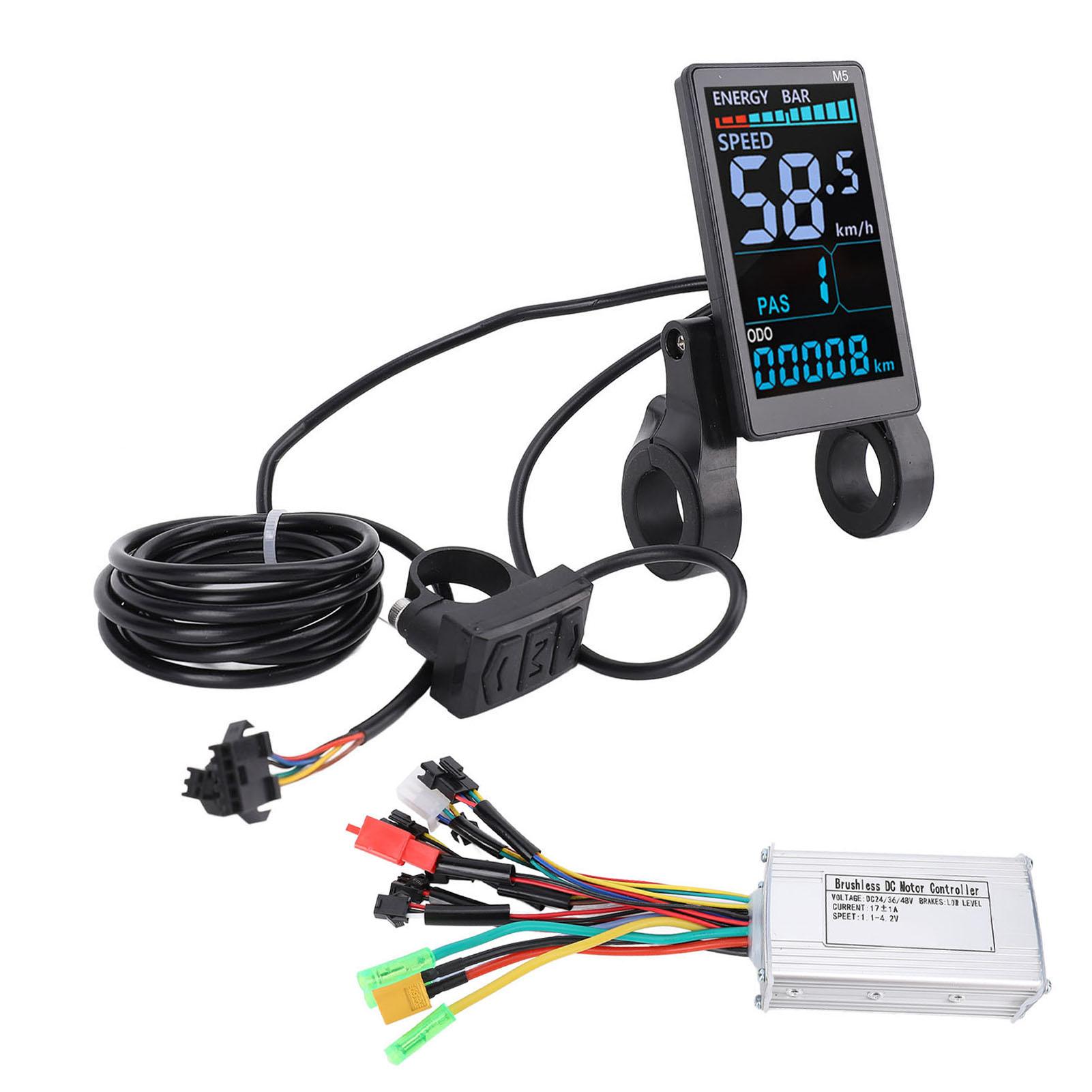 

Бесколлекторный контроллер двигателя постоянного тока 36 В 48 В регулятор скорости для велосипеда 17 А 3 режима цветной ЖК-дисплей M5