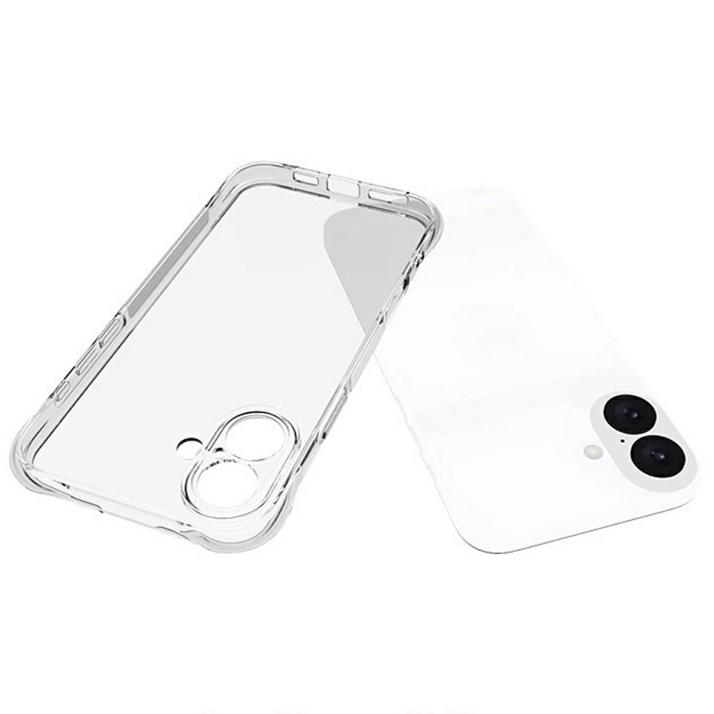 For iPhone 16 Plus Clear Phone Case 2.0mm Thickness Shockproof TPU Phone Cover