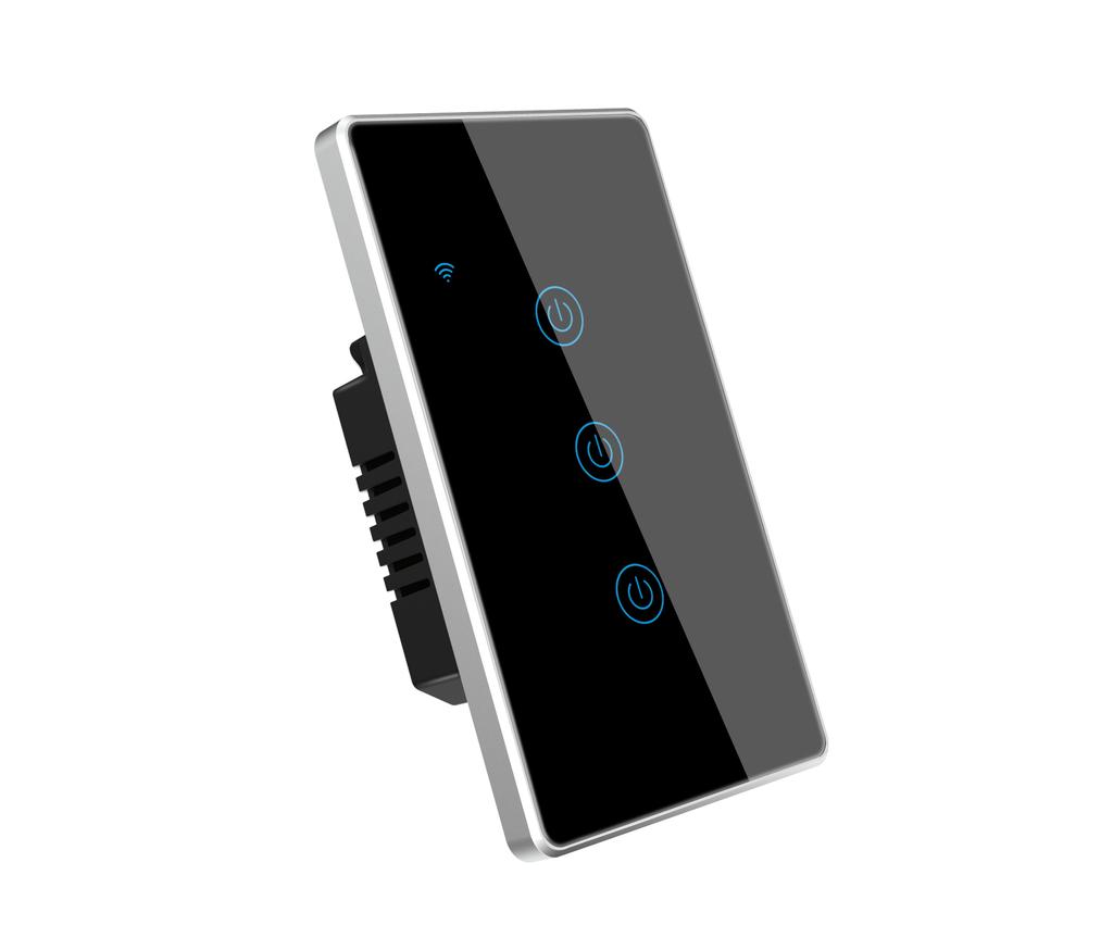 2023 New Arriving Touch Wall Switch Tuya Smart Home Wall Switch US & EU Standard 1/2/3/4 Gang Wall Switch with Metal Bezel