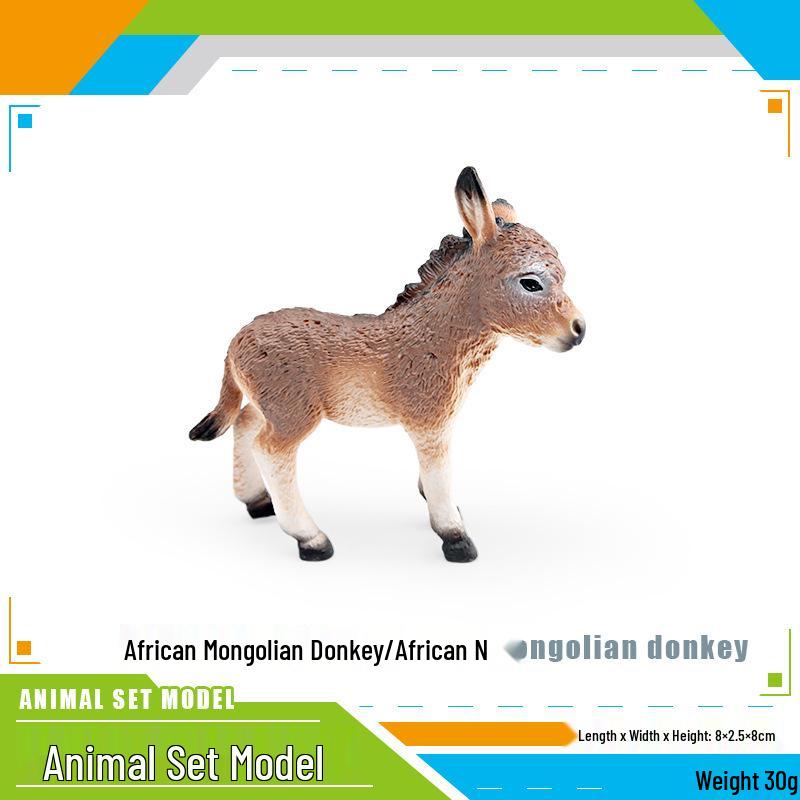 Набор моделей диких африканских и монгольских ослов: Жеребенок, Лошадь, Корова - Детская развивающая игрушка