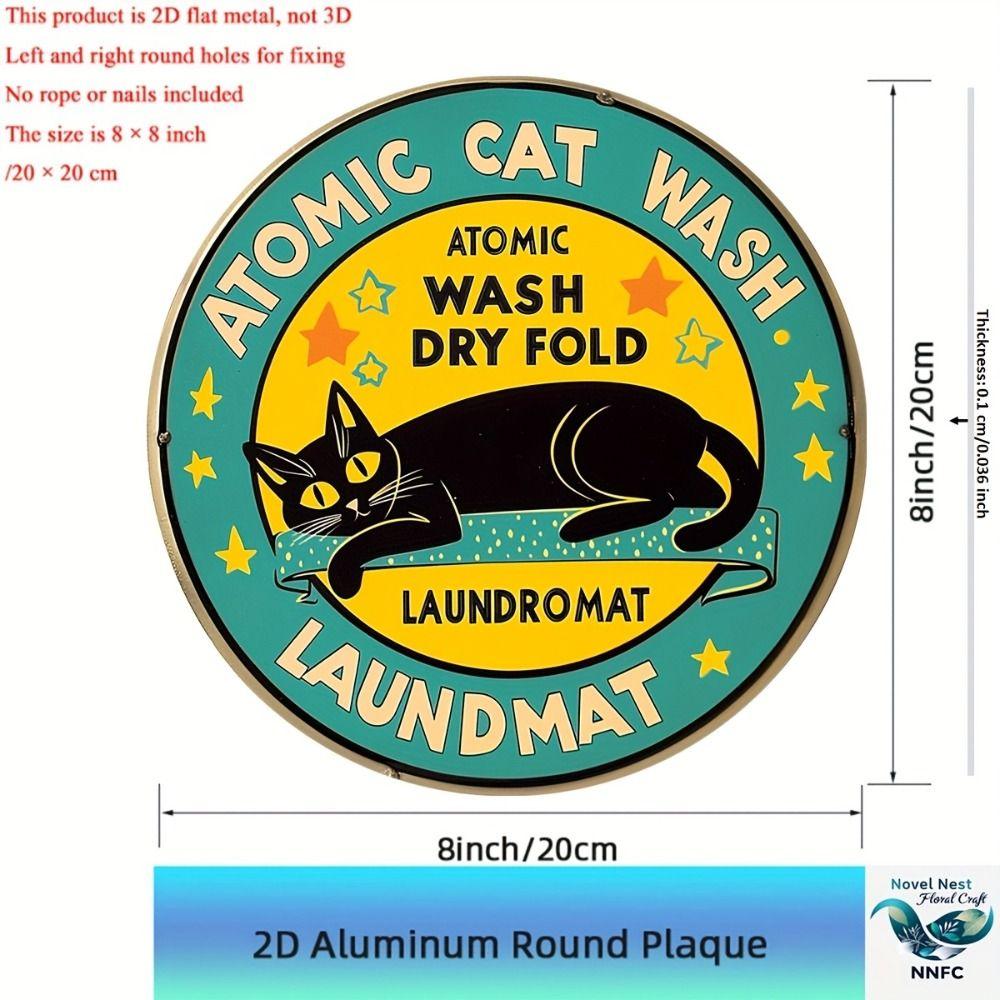 Metal Cat Wall Decor Tin Sign Gift For Friend 15x30cm Vintage Home Art
