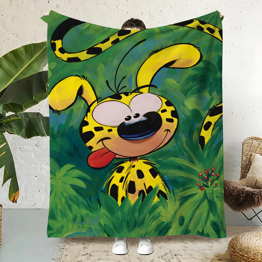 Cartoon M-Marsupilami Throw Flannel Throw Blanket,Bed Home Office Nap Blanket Travel,Camping,Picnic Blanket Soft Decor 75cmx90cm